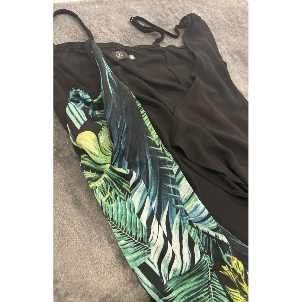 Misguided Tropical Palm Leaf Print Swimsuit Pool Cover Size 10